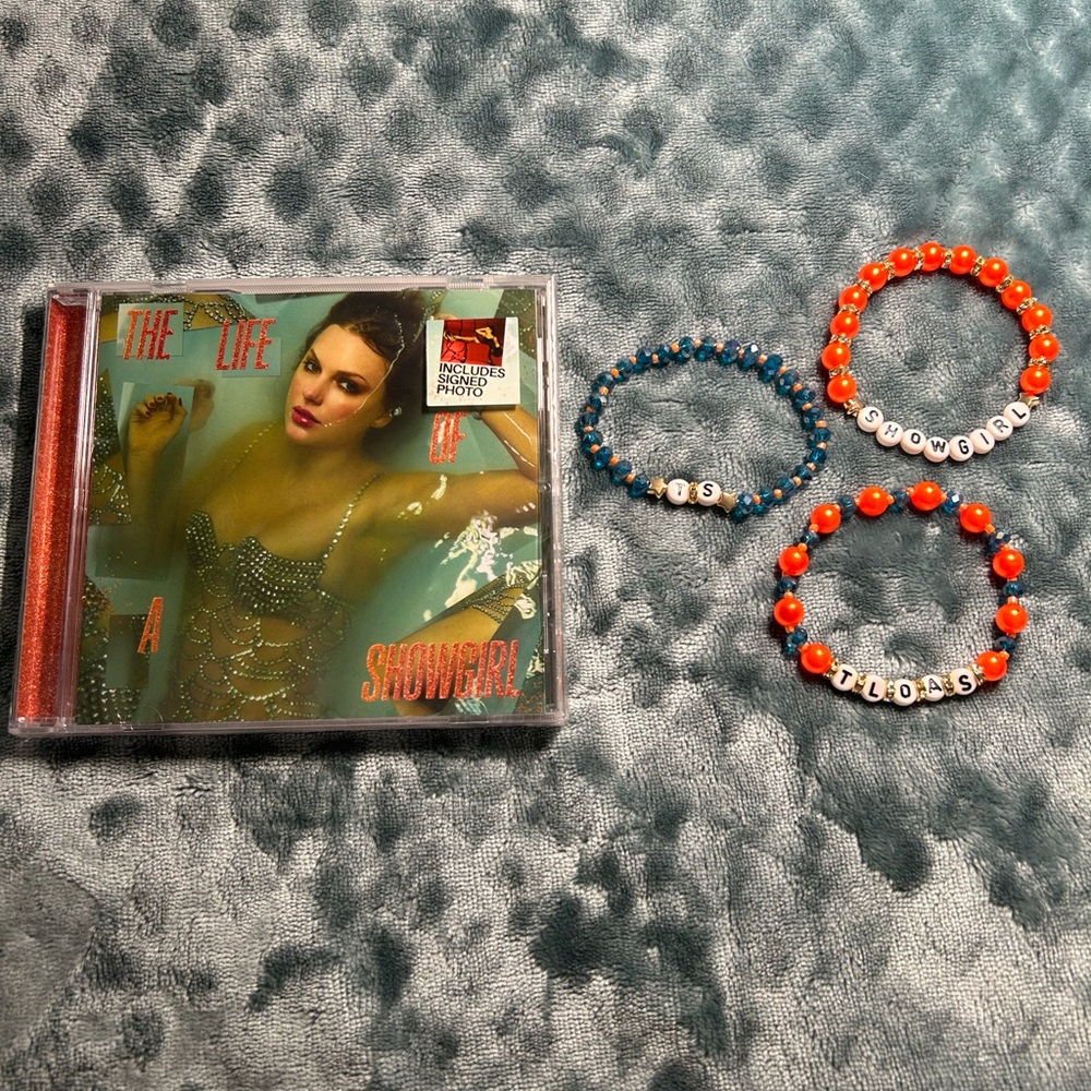 Signed *unopened* The Life Of A Showgirl CD #4 and 3 friendship bracelets bundle